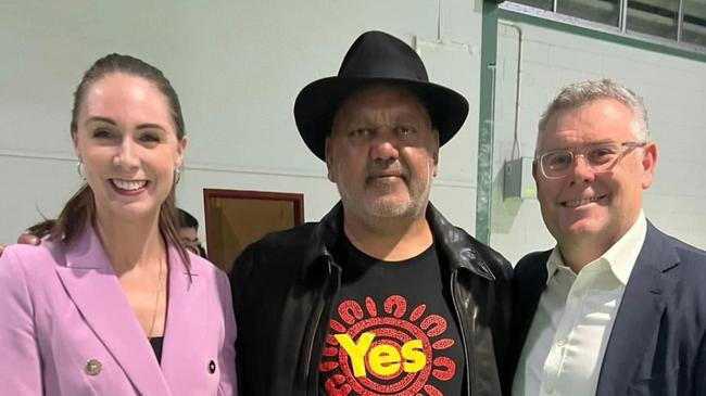 Housing Minister and Gaven MP Meaghan Scanlon, with Noel Pearson and Senator Murray Watt at Nerang as the Yes vote for the Voice campaign reached out to the Gold Coast community.