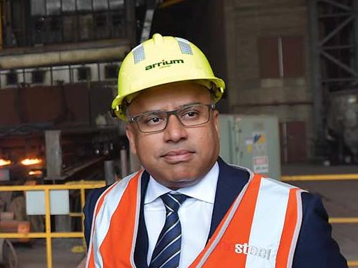 EMBARGO FOR TWAM 12 OCT 2019  NO REUSE WITHOUT PERMISSIONHead of GFG Sanjeev Gupta visits the Arrium Steel plant in Whyalla, South Australia. Monday, July, 17, 2017. British industrialist Sanjeev Gupta plans to invest $1 billion or more in Arrium's Whyalla Steelworks to ensure its future viability. (AAP Image/David Mariuz) NO ARCHIVING