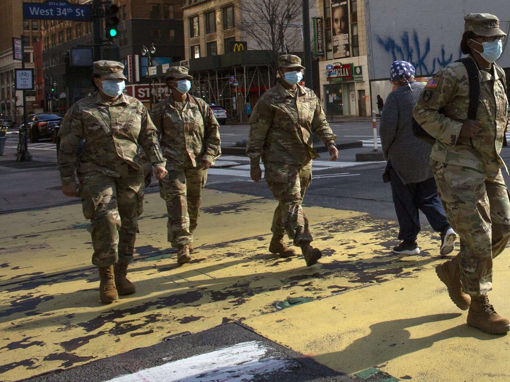 Army personnel on New York streets. Picture: Kena Betancur/Getty Images/AFP.