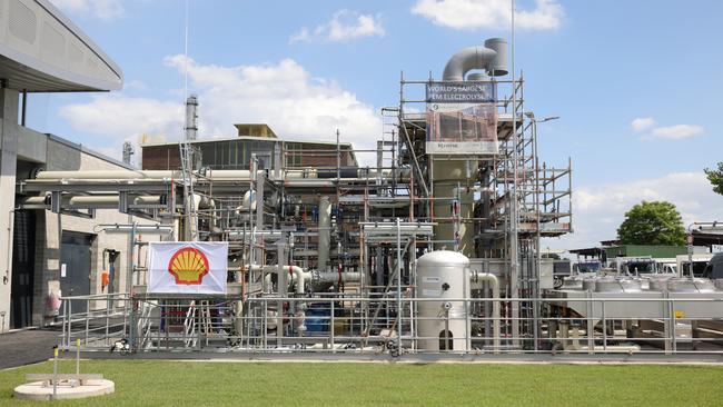 A green-tech hydrogen production plant at the Shell Energy and Chemicals Park in Wesseling, Germany. Picture: Getty