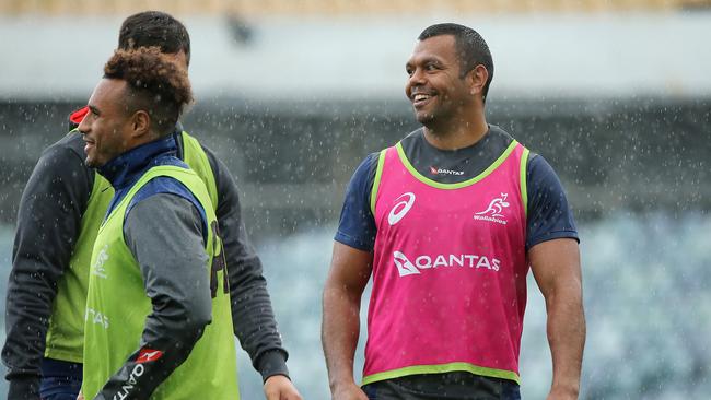 PERTH, AUSTRALIA - AUGUST 05: Kurtley Beale of the Wallabies looks on during a Wallabies training session at the WACA on August 05, 2019 in Perth, Australia. (Photo by Paul Kane/Getty Images)