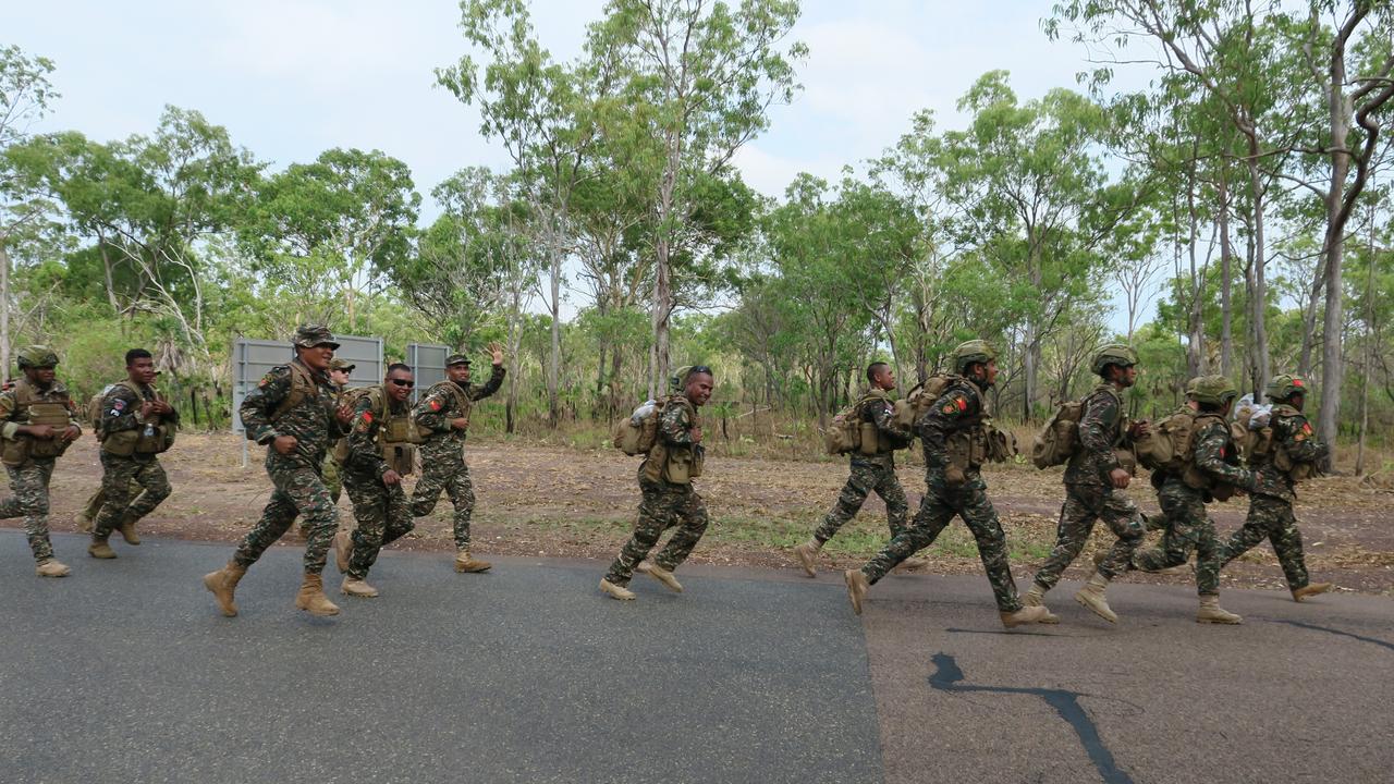 Both teams completed a 4km battle run prior to the shoot.