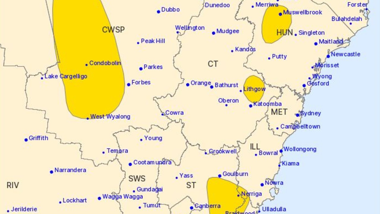 A severe thunderstorm warning has been issued for areas of NSW. Image: BOM