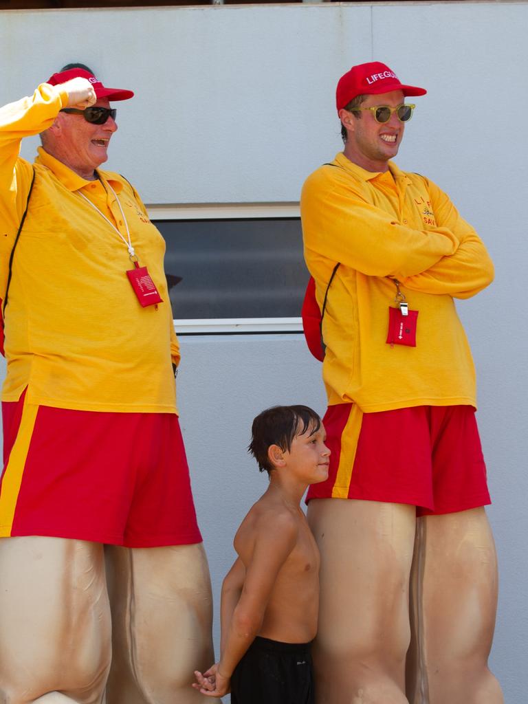 The life saver stilt walkers were popular.