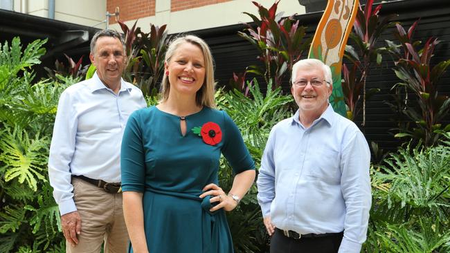 LNP Member for Cook, David Kempton, Member for Barron River, Bree James, and Member for Mulgrave, Terry James, have publicly supported the state government’s decision to relocate the Cairns Hospital’s helipad. Picture: Samuel Davis