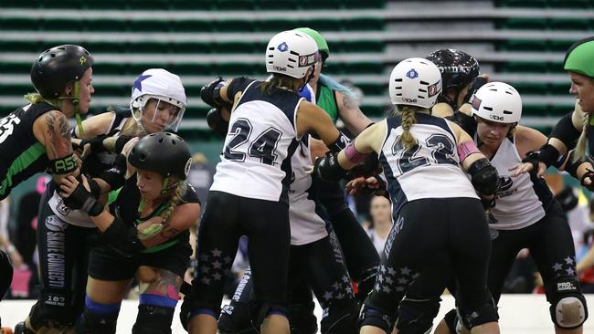 The increasing popularity of the sport of roller derby has helped fuel sales of rollerskates at Skate Connection. Picture: Adam Head