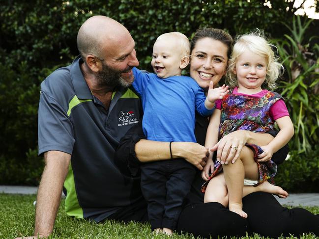 Alessandro and Anna Pavoni with their children Luca,1, and Jada, 2.5, (both conceived through IVF).(Story, New app to give IVF patients around the clock access to see their growing embryos in the lab).Picture: Justin Lloyd