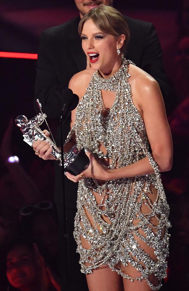 US singer-songwriter Taylor Swift accepts the Video of the Year award. Picture: AFP