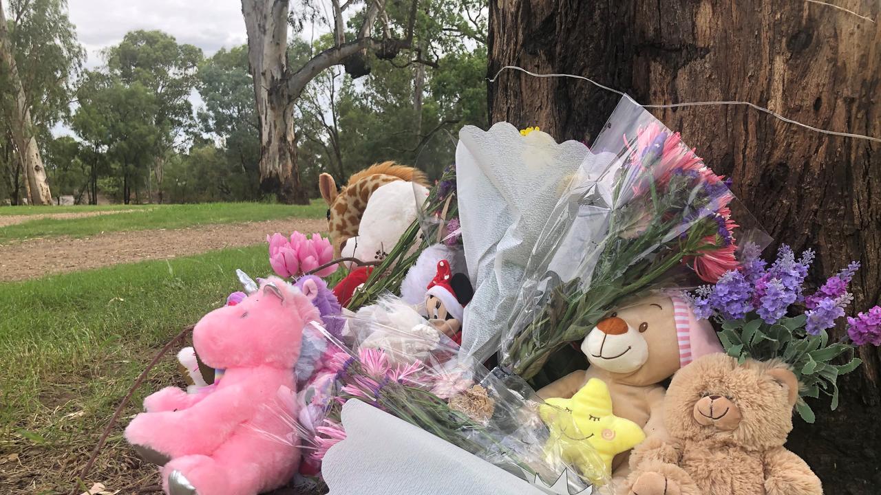 FOR KAYDENCE: Members of the public have paid tribute to Kaydence Dawita Mills with a shrine at the Chinchilla Weir.