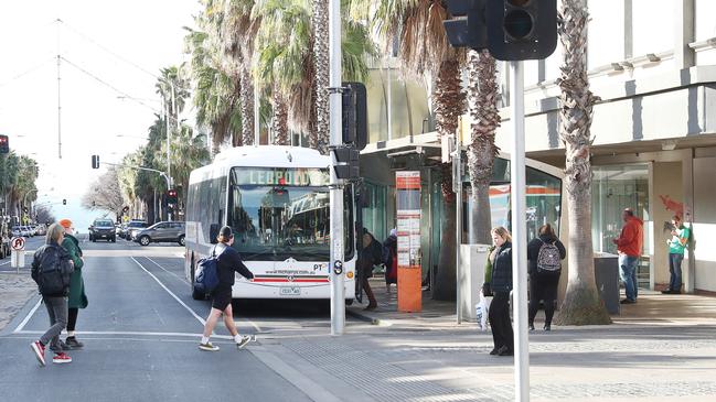 Geelong’s Moorabool Bus Exchange. Picture: Alan Barber