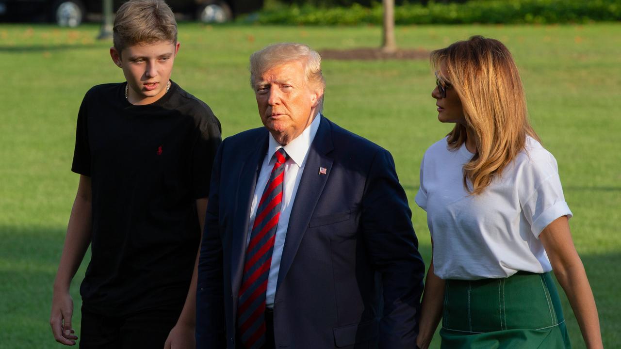 Barron was only seen in public a handful of times, prompting unfounded rumours to gain traction online. Picture: Alastair Pike/AFP.