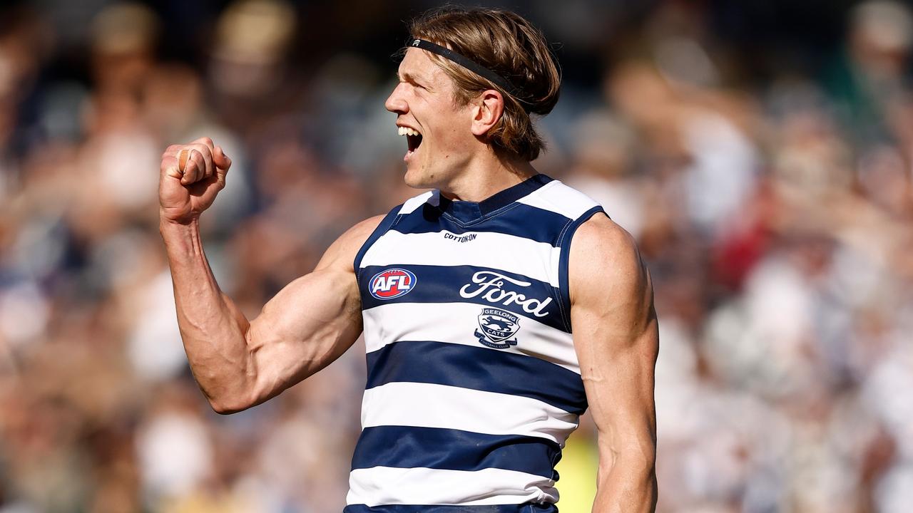 Geelong veteran Rhys Stanley has taken back the No. 1 ruck mantle for the Cats on the eve of the finals. Picture: Michael Willson / Getty Images