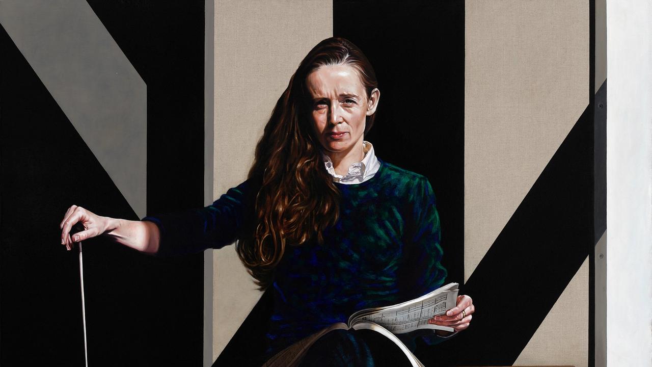 Oliver Shepherd’s 'Maestro (portrait of Jessica Cottis)', oil on canvas, 97.7 x 138.3cm. Sitter: Jessica Cottis