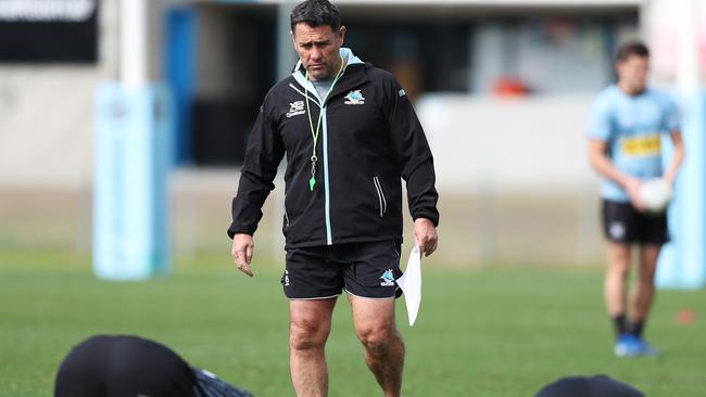 Cronulla coach Shane Flanagan’s role during his suspension has come under scrutiny. (Brett Costello)