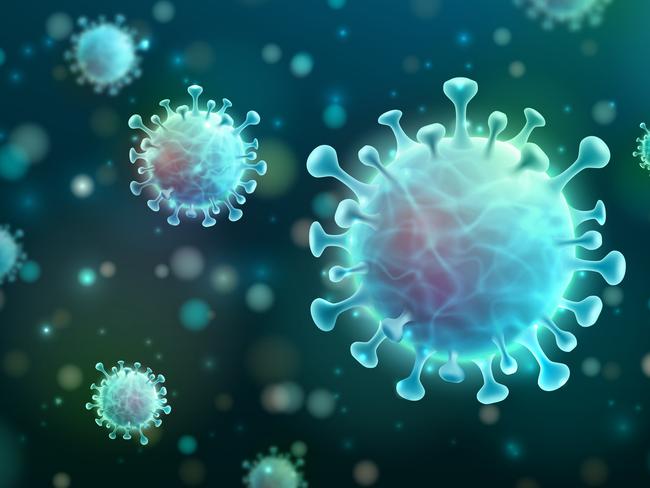 Vector of Coronavirus 2019-nCoV and Virus background with disease cells. COVID-19 Corona virus outbreaking and Pandemic medical health risk concept. Vector illustration eps 10