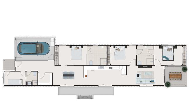 A floor plan of a Synergis Fund owned property designed for people with disabilities at Broadwater Terrace in Redland Bay. Picture: SDA QLD