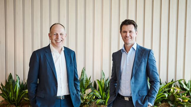 ESR Australia CEO Phil Pearce and Ian Barter, managing director Australia of Frasers Property Industrial.