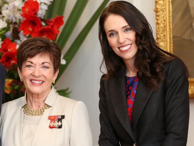 Governor-General Dame Patsy Reddy with Jacinda Ardern (right) who has become NZ Prime Minister. Picture: Hagen Hopkins/Getty Images