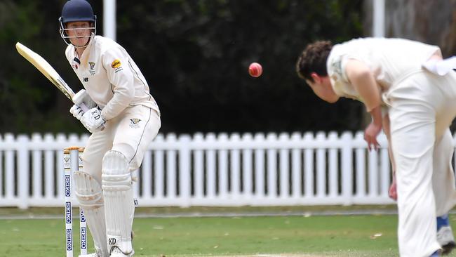 Valley batsman Hugh Weibgen University Vs Valley Saturday December 3, 2022. Picture, John Gass