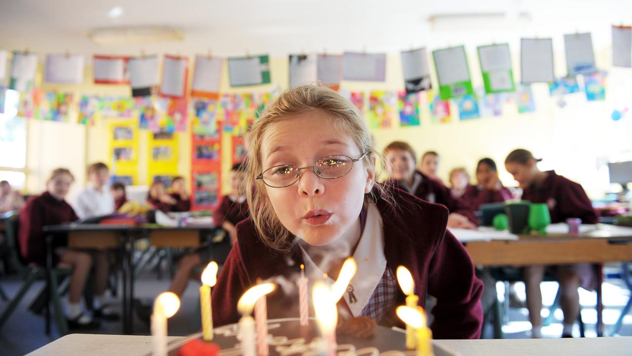 Natasha Garrity celebrated her 10th birthday with classmates. Her wish that day was for a cure for cerebral palsy. Picture: Fastier Braden