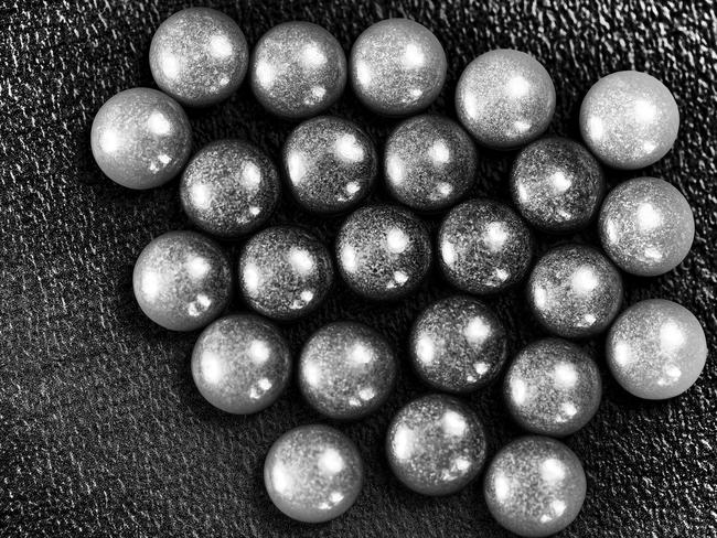 Nickel metal balls on the table