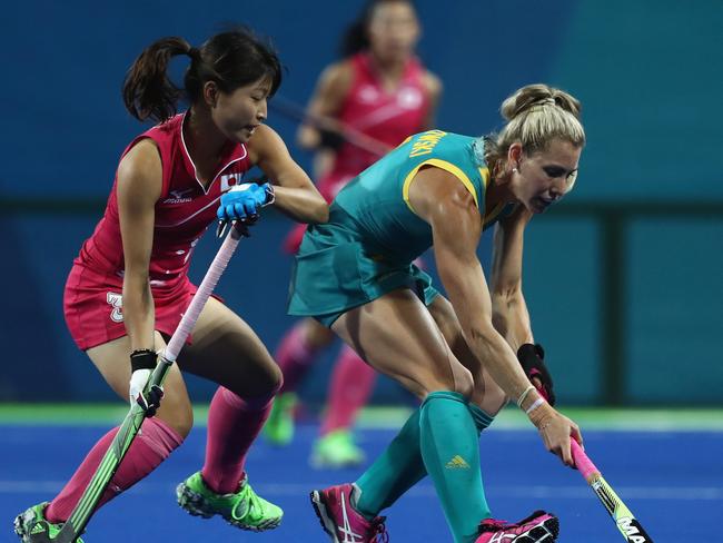 Sablowski in action for Australia against Japan at the 2016 Rio Olympics. Picture: Phil Walter