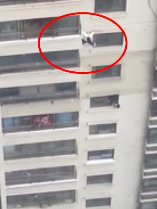 He descended a 37-storey building.