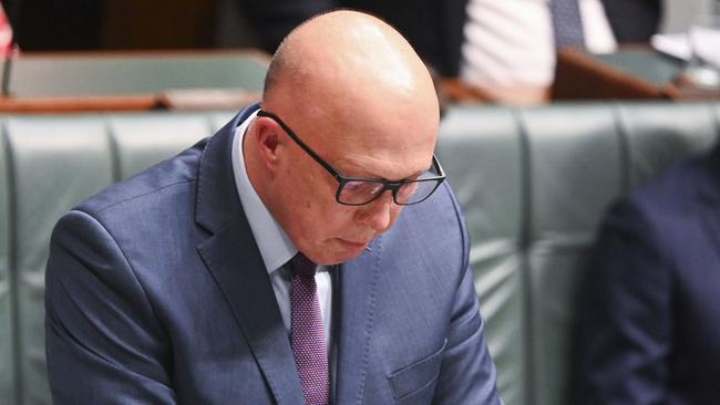 Labor’s resort to hysterical attacks on Peter Dutton reveal the extent of Labor’s political panic. Picture: NCA NewsWire/Martin Ollman