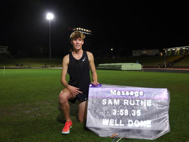 New Zealand middle distance runner Sam Ruthe ran 3:58.35 at Mt Smart Stadium. Picture: Phil Walter/Getty Images