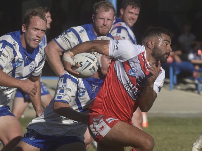 Action between the Grafton Ghosts and South Grafton Rebels during their round five Group 2 First Grade Rugby League clash at Frank McGuren Field on Sunday, May 16, 2021.