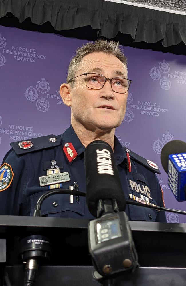 NT Police Acting Deputy Commissioner Michael White said police had now charged a 29-year-old man in their custody with murder. Picture: Jason Walls