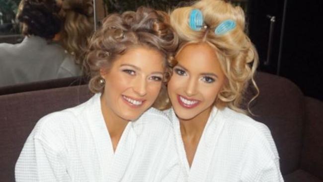 Olivia Rogers, right, with fellow contestant Naomi Holt before the competition on Thursday.