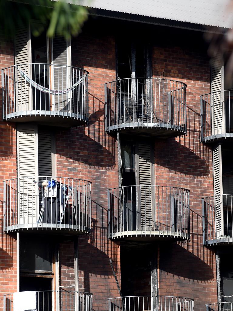 Fire at Block A in University Hall accommodation at James Cook University. Picture: Evan Morgan