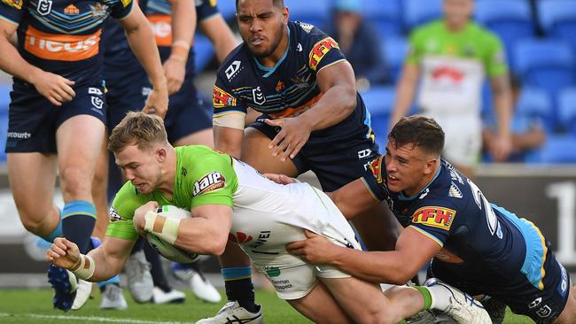 Hudson Young bolsters a talent-rich Raiders forward rotation, and is set to start for Canberra in 2021. Picture: Matt Roberts/Getty Images