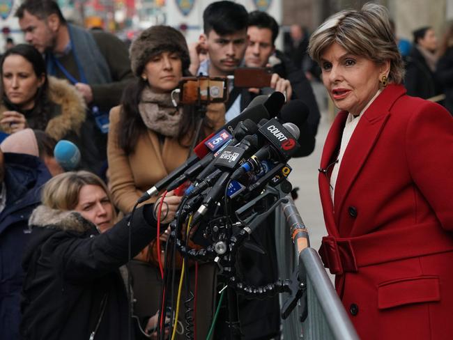 Lawyer Gloria Allred talks to the press. Picture: AFP