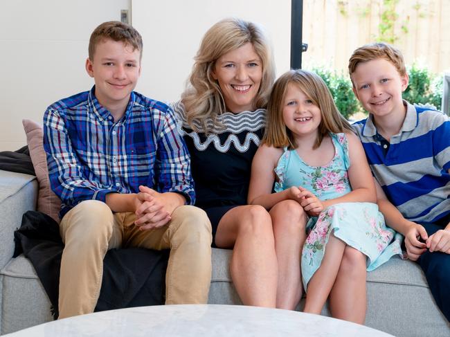Deborah Henderson pictured in 2019 with her children (L-R) Cameron , Natasha  and Marlowe.  They were only 7,5 and 2 when she was diagnosed and told she had five years to live. Supplied