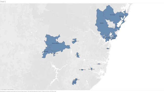 These areas in Greater Sydney scored badly.