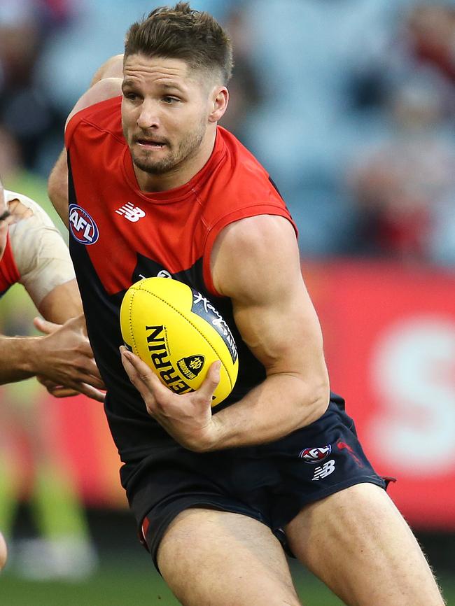 Jesse Hogan in action for Melbourne. Picture: Michael Klein