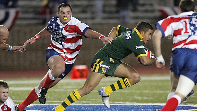 Matt Bowen : International Rugby Leaue,  Aust Kangaroos vs USA Tomahawks in Philadelphia, Nov 30 2004. picColin/Whelan �Action/Photographics sport action o/seas