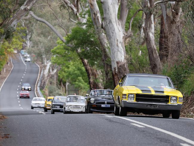 Bay to Birdwood: Cars pass through Birdwood. Picture: Russell Millard
