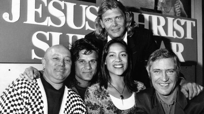 Singers Angry Anderson, Jon Stevens, John Farnham, Kate Ceberano and John Waters during the musical theatre production of Jesus Christ Superstar. Picture: Chris Mangan