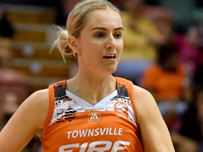 Townsville Fire agains UC Capitals at the Townsville Entertainment Centre. Fire's Courtney Woods. Picture: Evan Morgan