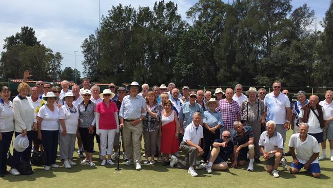 Members of the Concord RSL Bowling Club at their last day playing bowls on the greens outside the Concord RSL and Community Club.