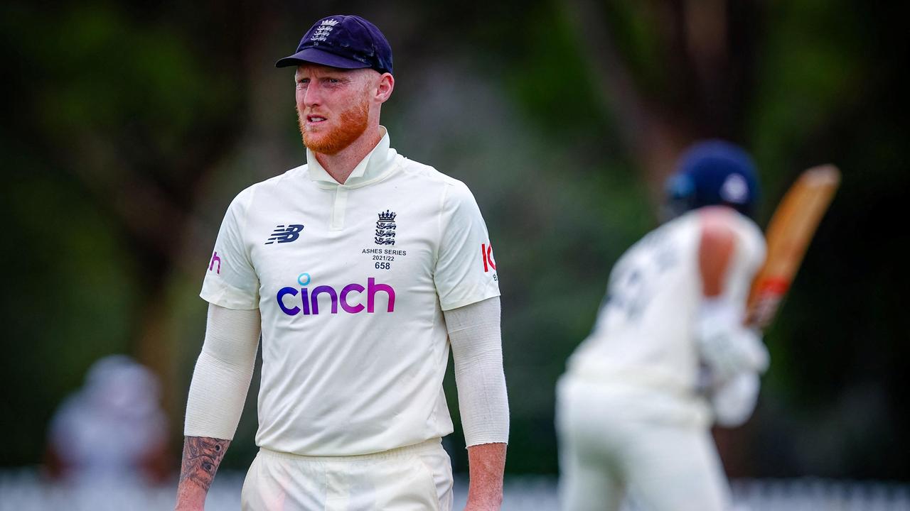 England's Ben Stokes takes part in a trial match in Brisbane. (Photo by Patrick HAMILTON / AFP)