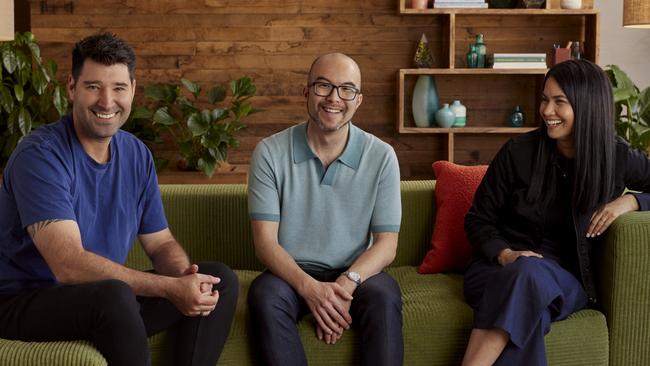 Canva co-founders Cliff Obrecht, Cameron Adams and Melanie Perkins.