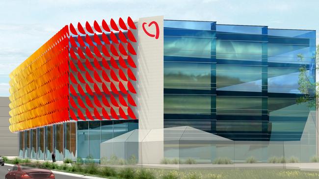 An artist impression of what the new Monash Heart hospital will look like.