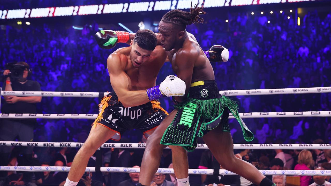 KSI (Olajide Olayinka Williams) and Tommy Fury. Photo by Matt McNulty/Getty Images.