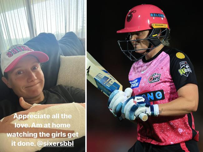 Alyssa Healy has posted after the disastrous blow. Photo: Instagram and Getty Images