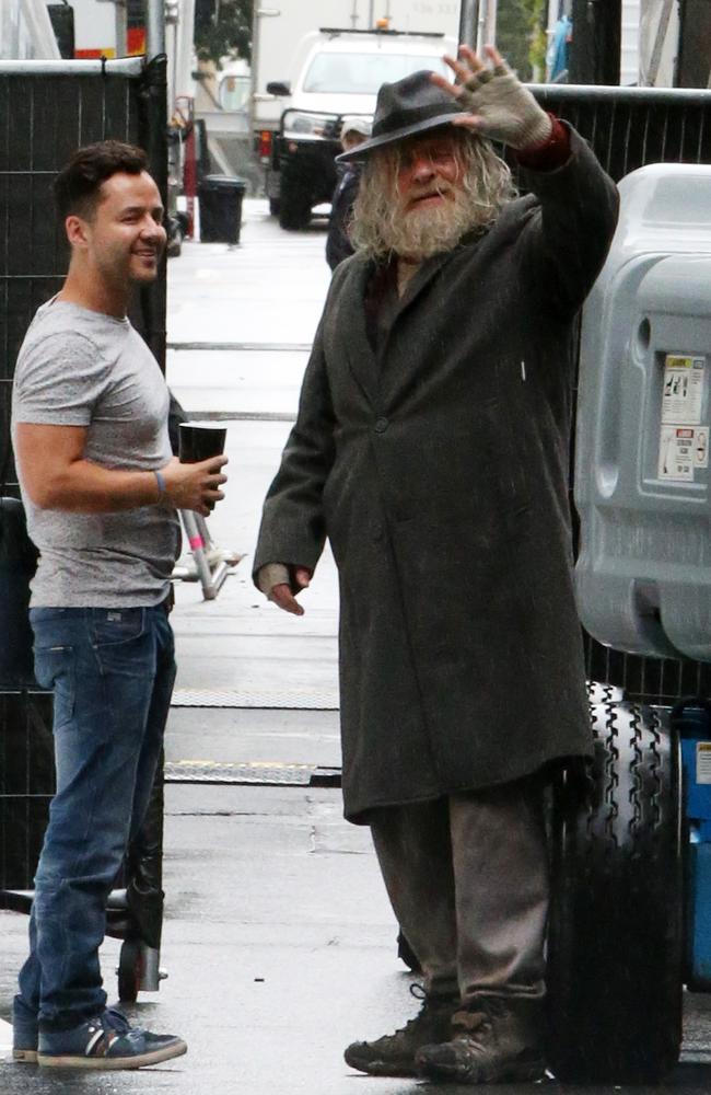 Anthony Hopkins on the set of Thor Ragnarok in Brisbane. Picture: Steve Pohlner