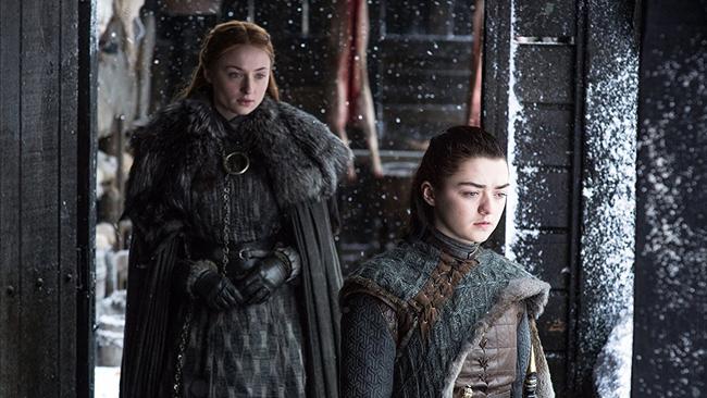 Sansa (Sophie Turner) and Arya Stark (Maisie Williams).